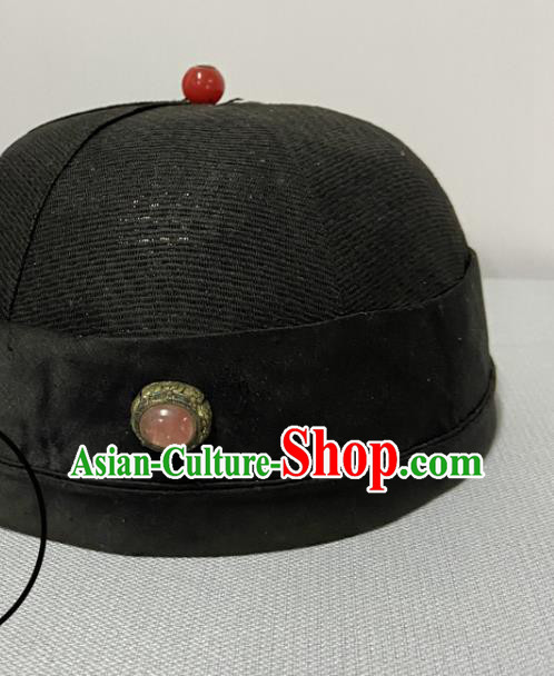 Chinese Traditional Royal Highness Mandarin Headwear Qing Dynasty Prince Hat Ancient Manchu Childe Headdress