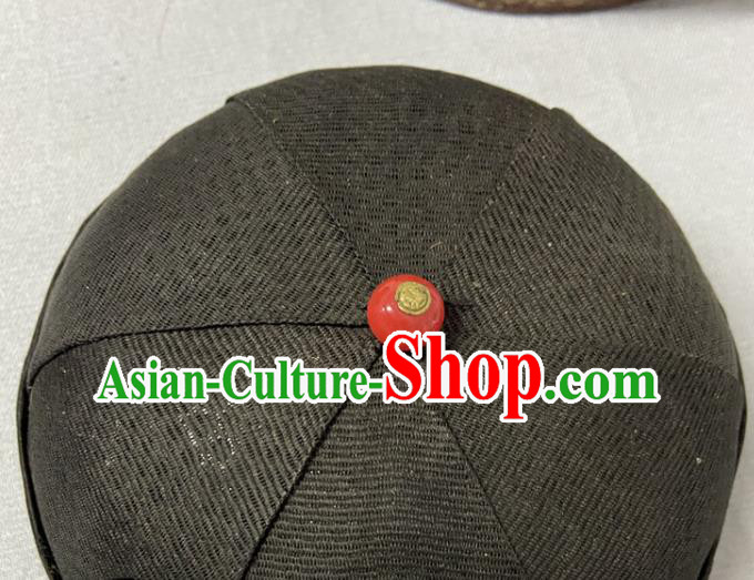 Chinese Traditional Royal Highness Mandarin Headwear Qing Dynasty Prince Hat Ancient Manchu Childe Headdress