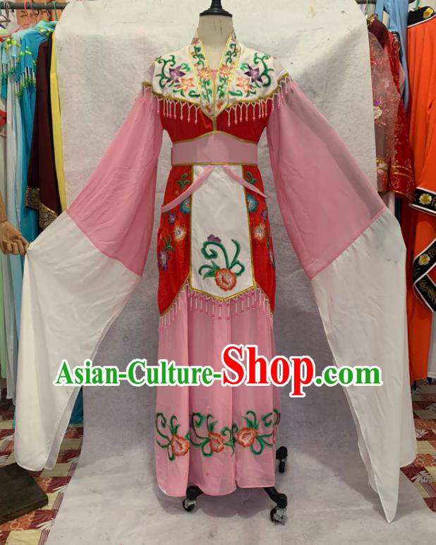 China Beijing Opera Actress Clothing Ancient Noble Lady Garment Costumes Shaoxing Opera Diva Pink Dress Apparels