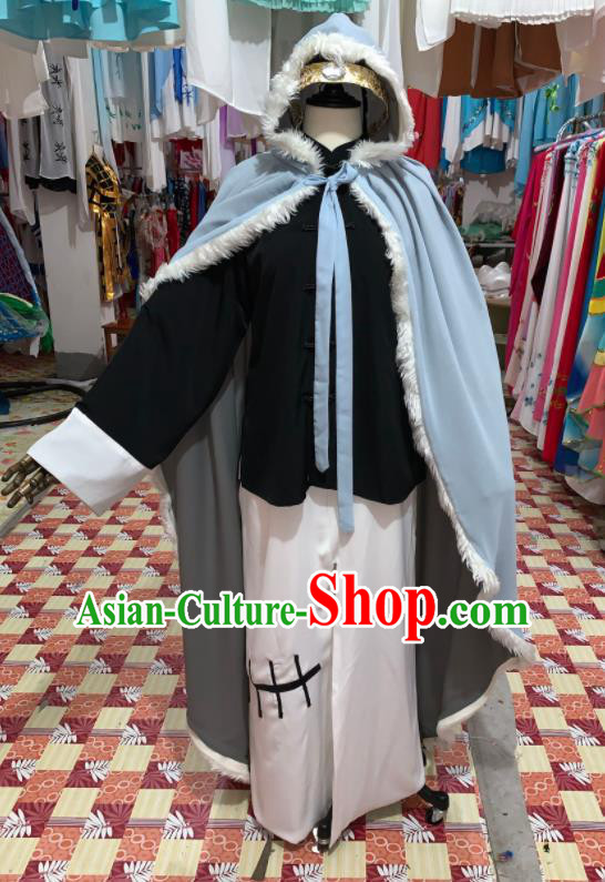 China Traditional Opera Young Childe Clothing Shaoxing Opera Scholar Garment Costumes Beijing Opera Xiaosheng Grey Mantle