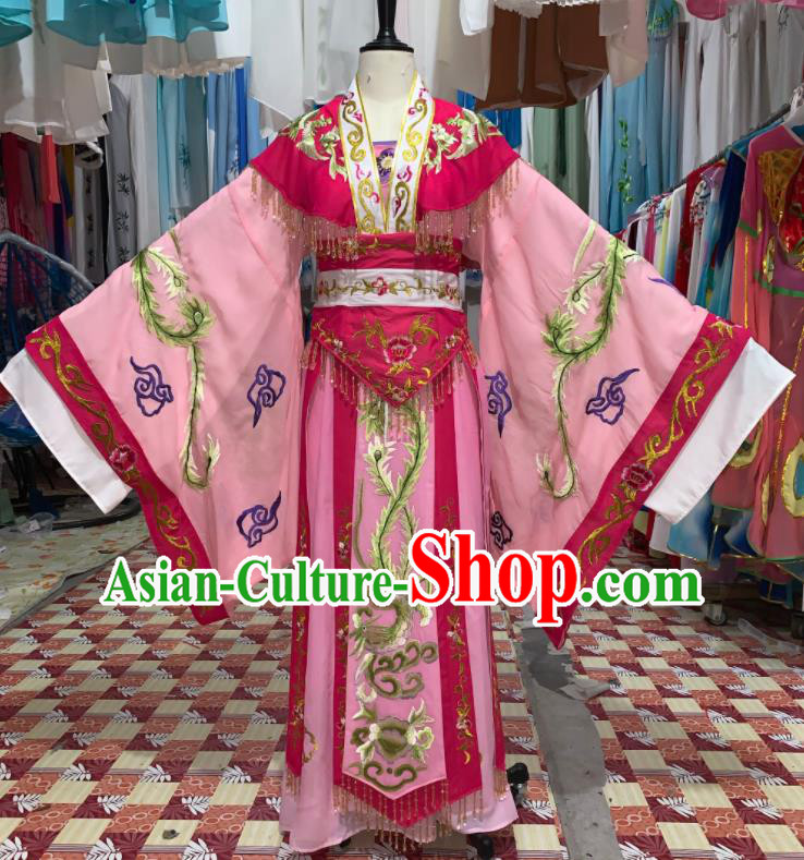 China Ancient Imperial Concubine Garment Costumes Shaoxing Opera Court Woman Pink Dress Outfits Traditional Peking Opera Huadan Clothing