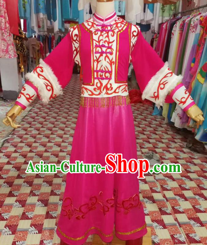 China Traditional Peking Opera Hua Tan Clothing Ancient Princess Garment Costumes Shaoxing Opera Diva Rosy Dress Outfits