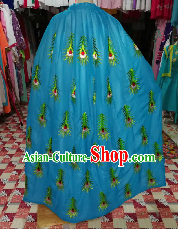 China Traditional Opera Young Male Clothing Shaoxing Opera Childe Blue Cape Beijing Opera Xiaosheng Mantle