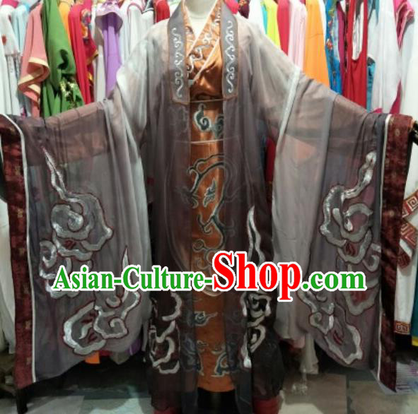 China Huangmei Opera Prime Minister Garments Beijing Opera Laosheng Robe Uniforms Traditional Opera Grand Councilor Clothing