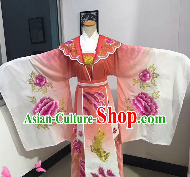 China Peking Opera Hua Tan Red Dress Outfits Ancient Empress Clothing Traditional Shaoxing Opera Princess Garments