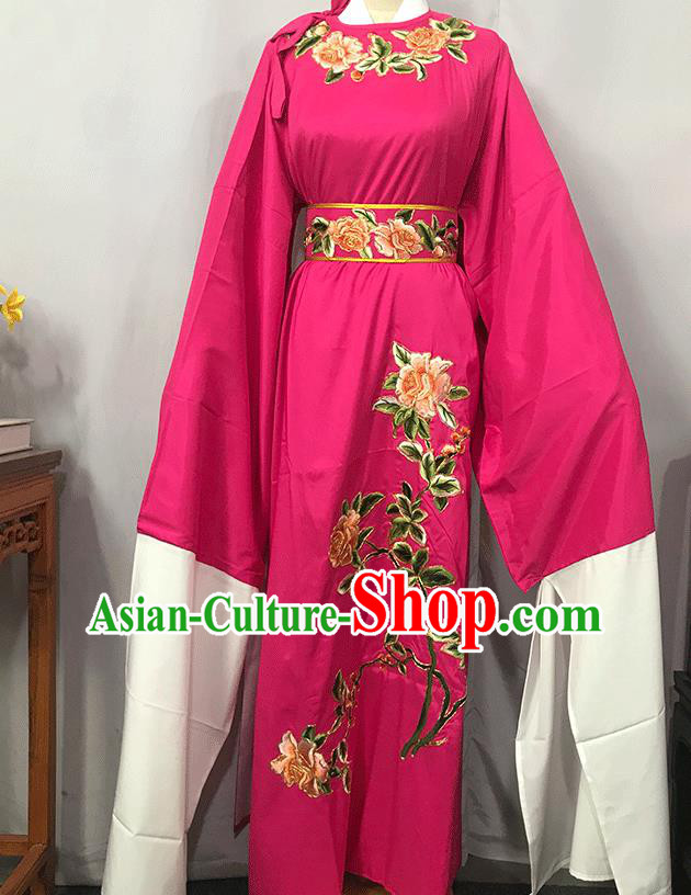 China Opera Scholar Garments Beijing Opera Xiaosheng Embroidered Rosy Robe Traditional Shaoxing Opera Niche Clothing