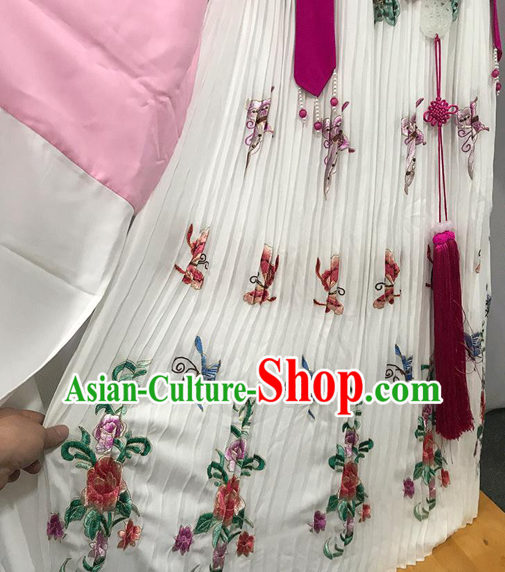 China Ancient Goddess Garment Costumes Traditional Shaoxing Opera Princess Pink Dress Outfits Peking Opera Fairy Clothing