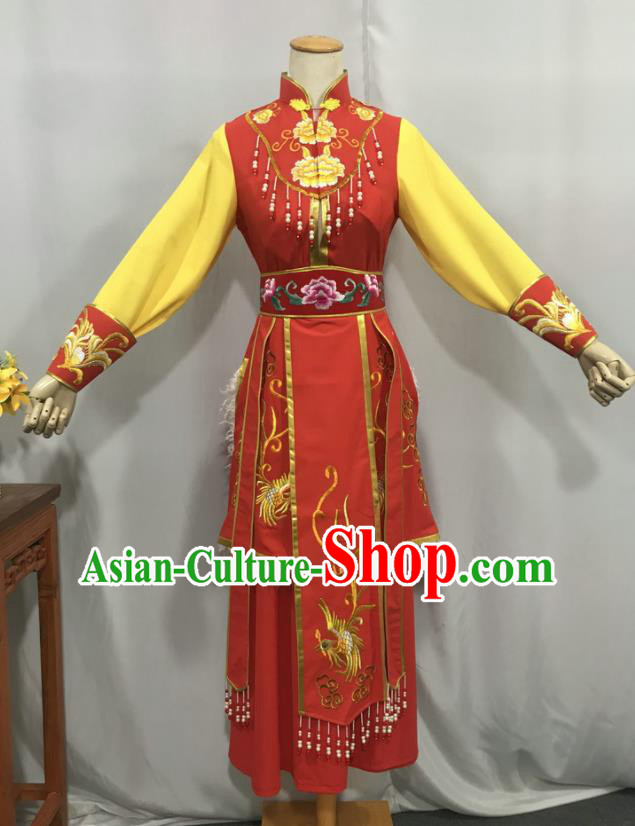 China Ancient Young Beauty Garment Costumes Traditional Shaoxing Opera Actress Clothing Peking Opera Princess Red Dress Outfits
