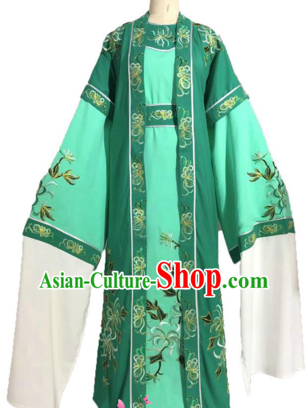 China Shaoxing Opera Noble Childe Clothing Traditional Opera Prince Garment Costume Beijing Opera Xiaosheng Green Robe Uniforms