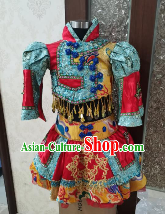 China Mongol Nationality Girl Apparels Ethnic Children Performance Costumes Mongolian Minority Kids Dance Dress Uniforms