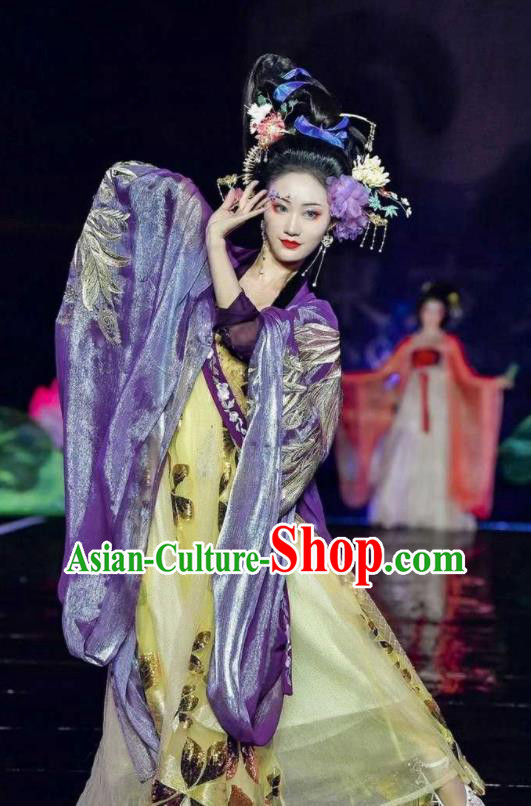 China Traditional Court Woman Hanfu Dress Apparels Tang Dynasty Imperial Consort Historical Clothing Ancient Empress Garment Costumes Complete Set