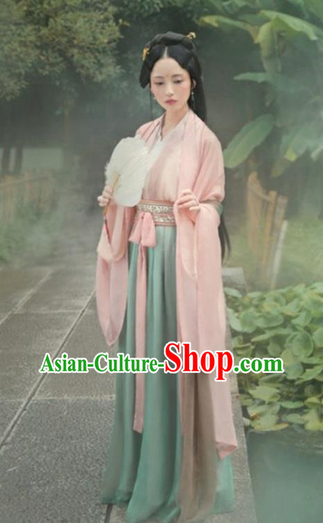 China Jin Dynasty Princess Clothing Traditional Court Lady Historical Costumes Ancient Royal Infanta Hanfu Dress Garments