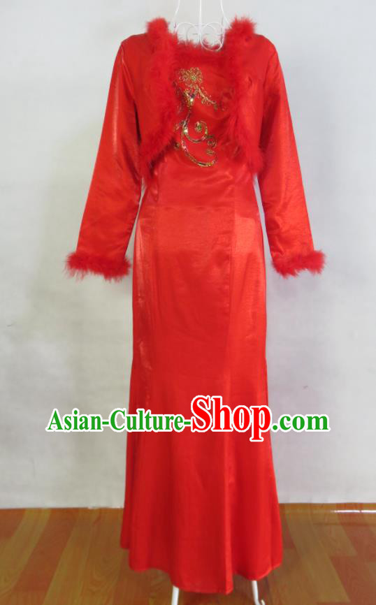China Toasting Red Dress Traditional Wedding Garments Tang Suit Cheongsam Classical Xiuhe Suits Ancient Bride Clothing