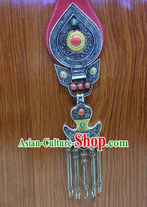 Handmade China Tibetan Robe Cupronickel Waistband Jewelry Zang Nationality Waist Accessories Ethnic Wedding Silver Tassel Belt Pendant