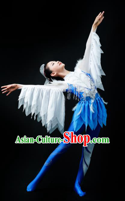 Professional Eagle Dance Feather Dress Children Dance Competition Clothing Girl Dancewear Bird Dance Garment Costume