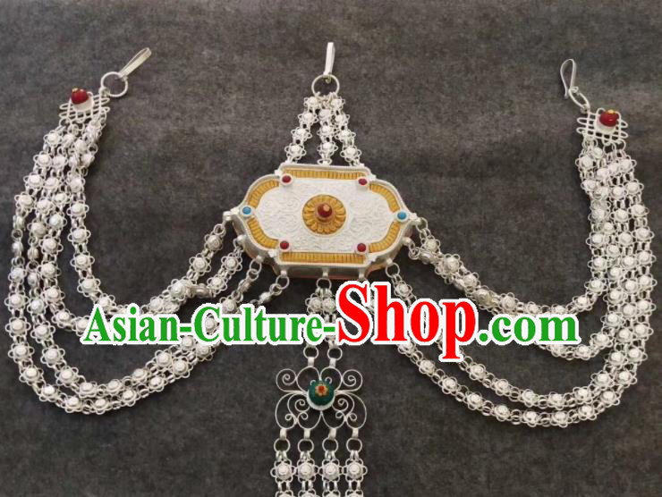 Handmade China Tibetan Robe Waistband Jewelry Zang Nationality Cupronickel Waist Accessories Ethnic Wedding Tassel Pendant