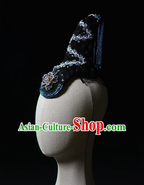 China Stage Performance Wigs Chignon Umbrella Dance Hairpieces Classical Dance Hair Accessories Beauty Dance Hair Clasp