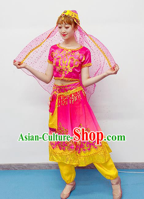 Professional Oriental Dance Clothing Indian Dance Rosy Outfits Belly Dance Costume Raks Sharki Dress