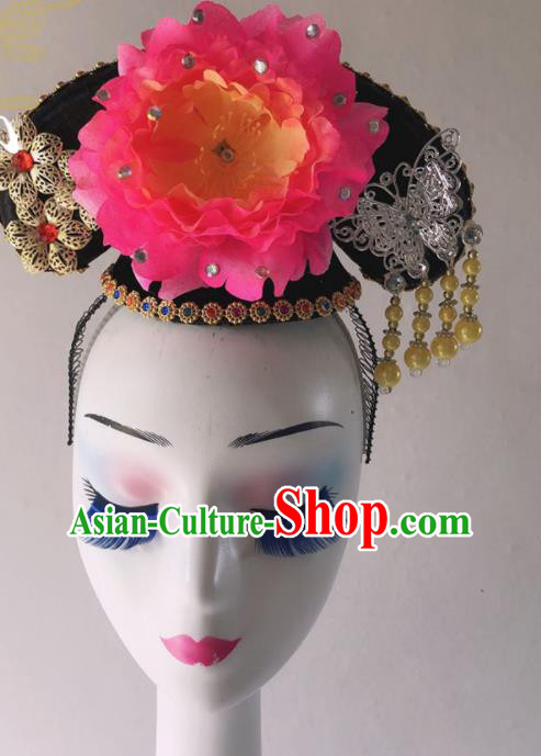 Chinese Qing Dynasty Girl Hair Crown Ancient Princess Hat Traditional Children Performance Hair Accessories