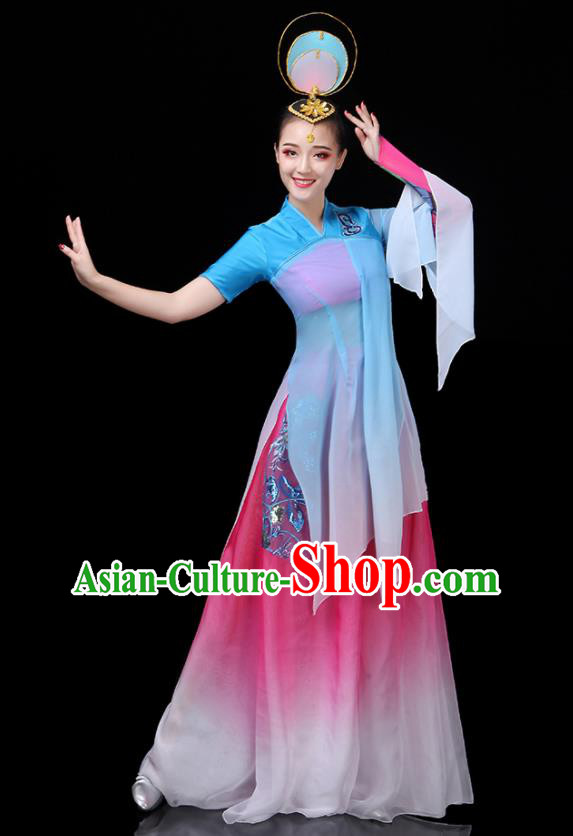 China Woman Group Dancewear Classical Dance Clothing Umbrella Dance Garment Costumes Fairy Dance Outfits