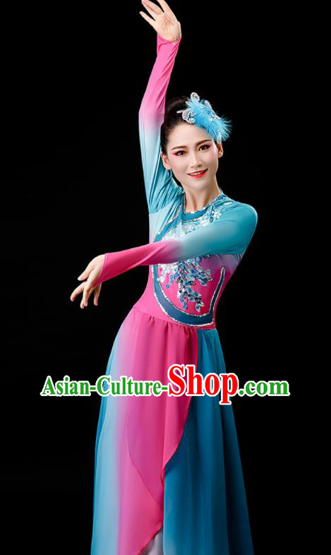 China Classical Dance Clothing Umbrella Dance Garment Costumes Fan Dance Outfits Woman Group Dancewear