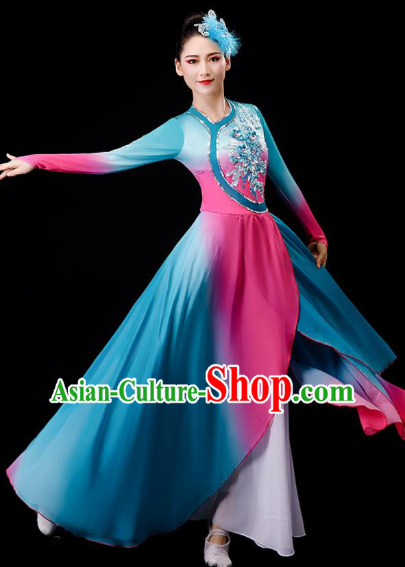 China Classical Dance Clothing Umbrella Dance Garment Costumes Fan Dance Outfits Woman Group Dancewear
