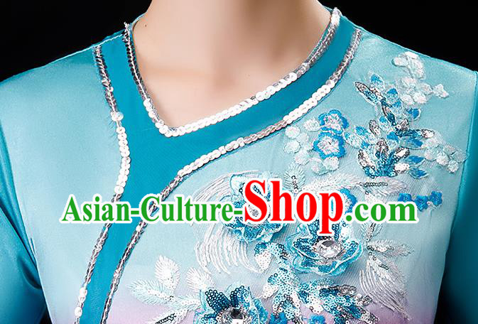 China Classical Dance Clothing Umbrella Dance Garment Costumes Fan Dance Outfits Woman Group Dancewear