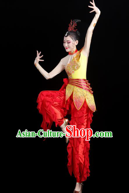 Chinese Folk Dance Clothing Traditional Fan Dance Outfits Female Drum Dance Costumes Yangko Performance Apparels