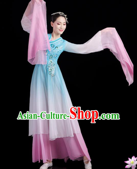 China Umbrella Dance Garment Costumes Water Sleeve Dance Dress Fan Dance Outfits Woman Performance Fashion Classical Dance Clothing