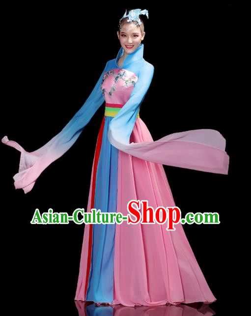 China Water Sleeve Dance Pink Dress Outfits Woman Dancewear Classical Dance Clothing Umbrella Dance Garment Costumes