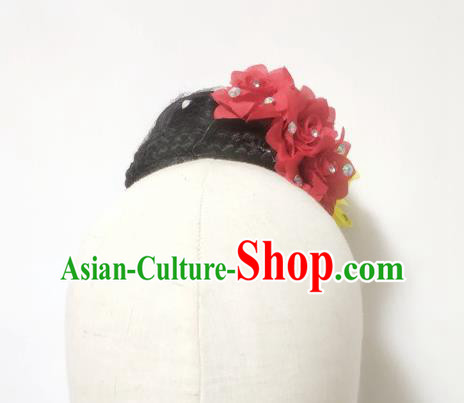 Chinese Traditional Umbrella Dance Wigs Chignon Classical Dance Hair Accessories Women Dance Headdress Stage Performance Hairpieces