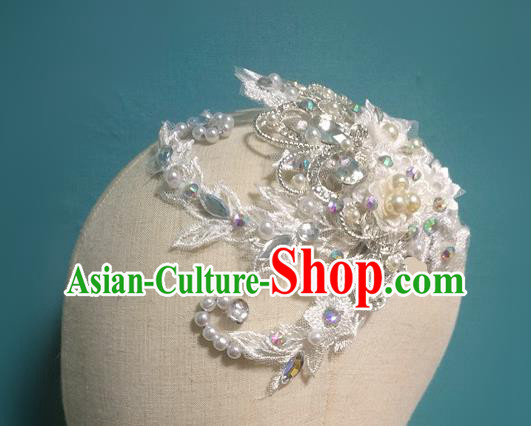 China Folk Dance White Flowers Hair Comb Yangko Dance Hair Accessories Fan Dance Headpiece Women Yangge Hairpin