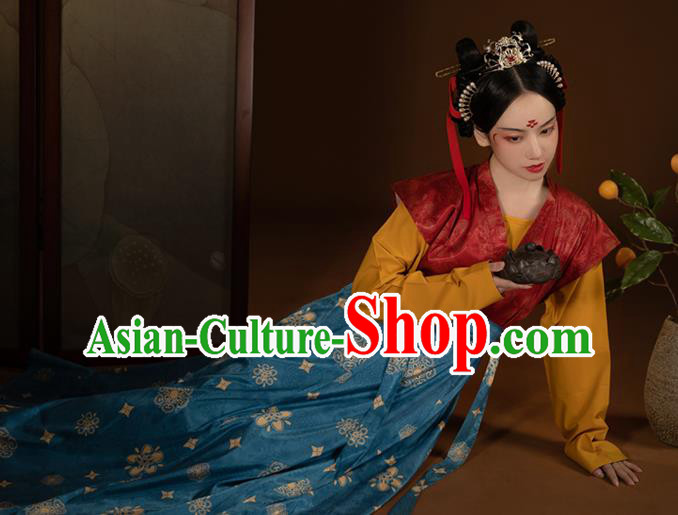 China Traditional Court Lady Hanfu Dress Tang Dynasty Historical Clothing Ancient Palace Beauty Garment Costumes