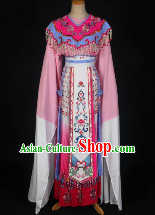 Chinese Traditional Beijing Opera Hua Tan Clothing Shaoxing Opera Actress Pink Dress Ancient Nobility Lady Cui Yingying Garment Costumes