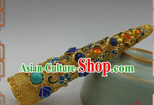 China Traditional Finger Accessories Handmade Qing Dynasty Court Jewelry Ancient Empress Gems Nail Wrap
