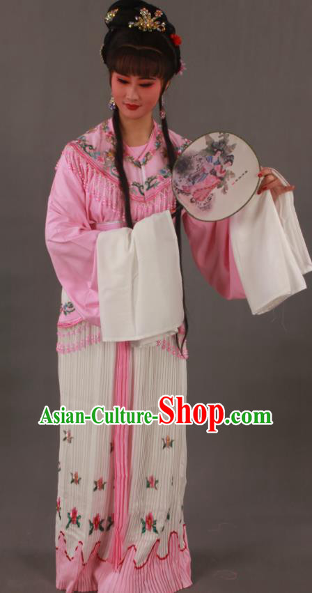 Chinese Traditional Shaoxing Opera Nobility Lady Clothing Beijing Opera Diva Garment Costumes Ancient Court Woman Pink Dress Outfits