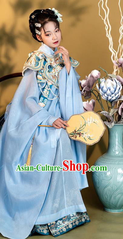China Ming Dynasty Royal Infanta Historical Clothing Ancient Noble Woman Garment Costumes Traditional Embroidered Hanfu Dresses