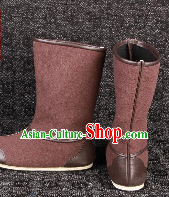Chinese Ming Dynasty Swordsman Cloth Shoes Ancient General Shoes Traditional Warrior Hanfu Boots