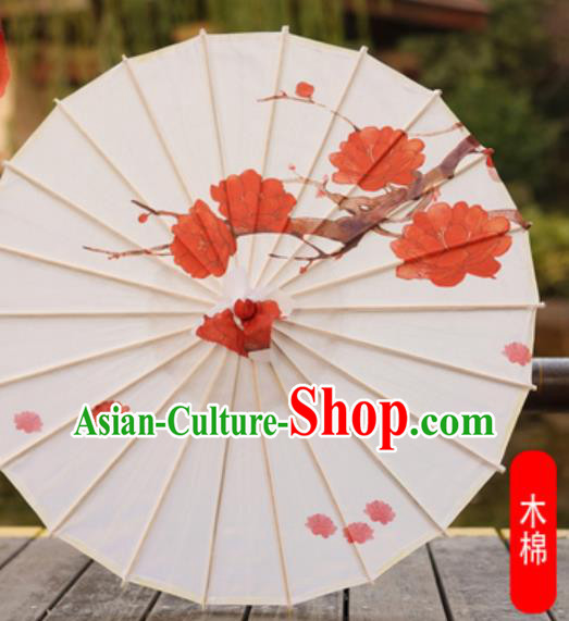 Chinese Classical Dance Umbrellas Handmade Silk Umbrella Traditional Hanfu Prop Painting Kapok Flowers Umbrella