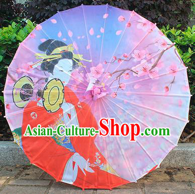 Japanese Traditional Festival Umbrellas Beautiful Women Umbrella Classical Umbrella Geisha Printing Silk Umbrella