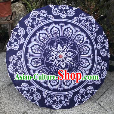 Chinese Traditional Stage Performance Umbrella Handmade Navy Silk Umbrellas Women Group Dance Umbrella Classical Dance Umbrella