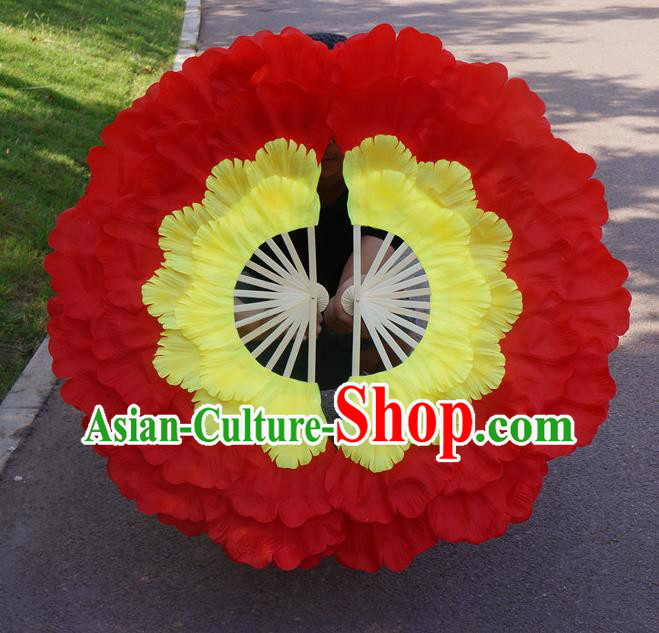 Chinese Folk Dance Fan Yangko Dance Silk Fan Opening Dance Fan Peony Dance Fans