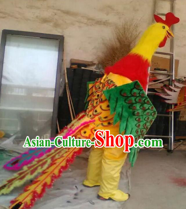 Chinese Handmade Cosplay Phoenix Clothing New Year Performance Props Folk Dance Accessories Yangko Dance Costume