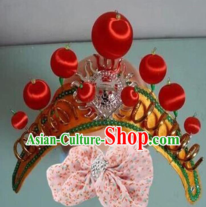 Chinese Peking Opera Swordswoman Hair Accessories Ancient Female General Hair Crown Beijing Opera Hua Mulan Helmet Headpiece
