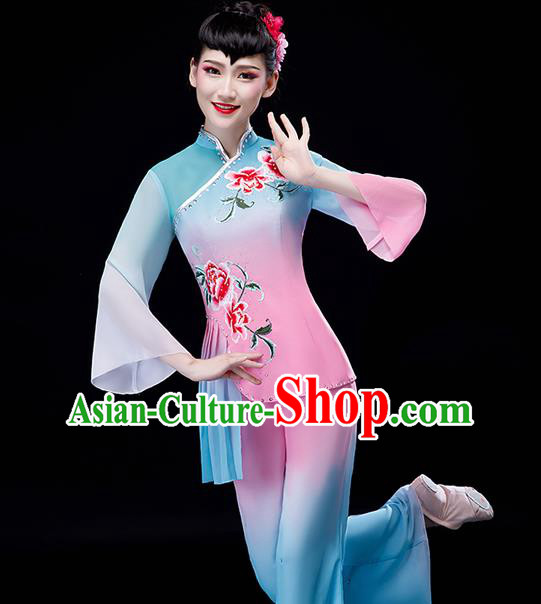 Chinese Fan Dance Apparels Folk Dance Uniforms Traditional Women Square Dance Garment Costumes Yangko Performance Clothing