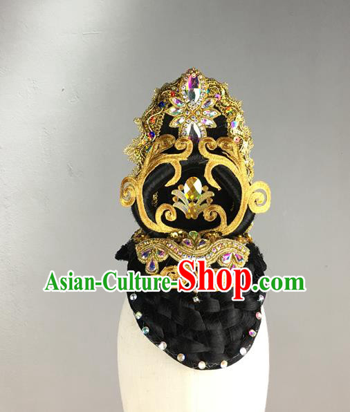 Chinese Classical Dance Hair Accessories Thousands Hands Guanyin Dance Hairpieces Women Stage Performance Headdress