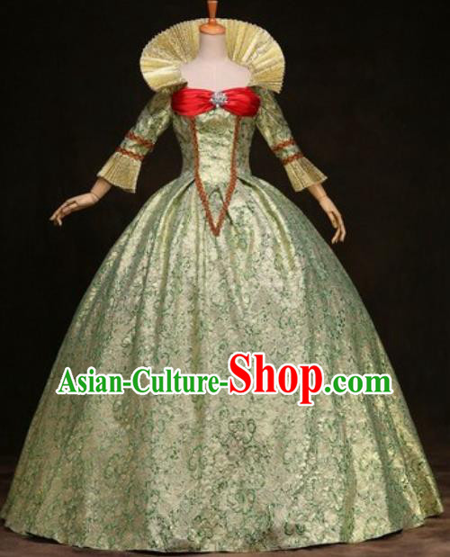Top Western Drama Performance Golden Full Dress Christmas Queen Garment Costume England Court Formal Attire European Royal Princess Clothing