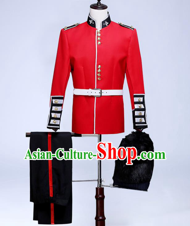 Custom Annual Meeting Performance Suits Western Soldier Jacket European Drum Corps Garment Costume England Royal Guard Clothing