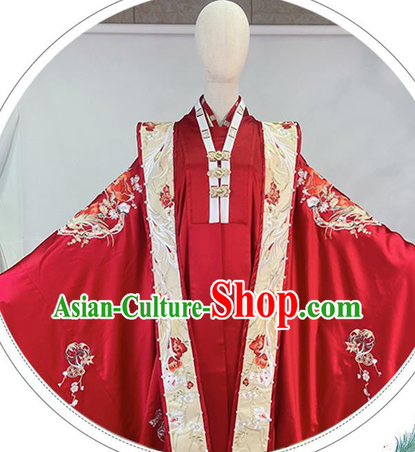 Chinese Ming Dynasty Empress Red Dress Outfits Traditional Drama Wedding Garment Costumes Ancient Palace Bride Clothing