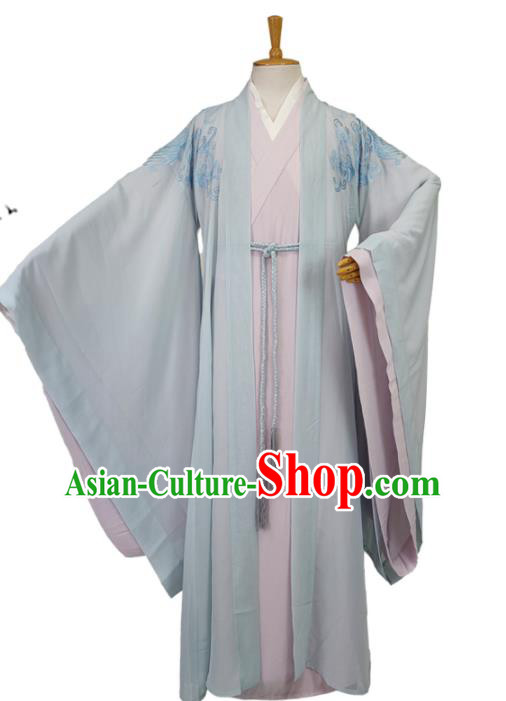 China Ancient Swordsman Robe Apparels Drama Love and Redemption Yu Sifeng Clothing Tang Dynasty Young Childe Garment Costumes